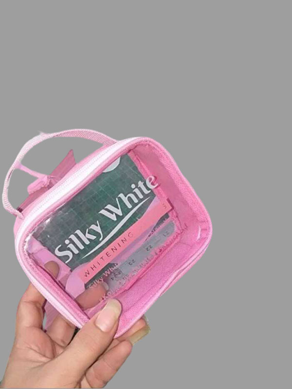 Tas Kosmetik Mini Transparan – Pouch Makeup Travel Lucu & Praktis